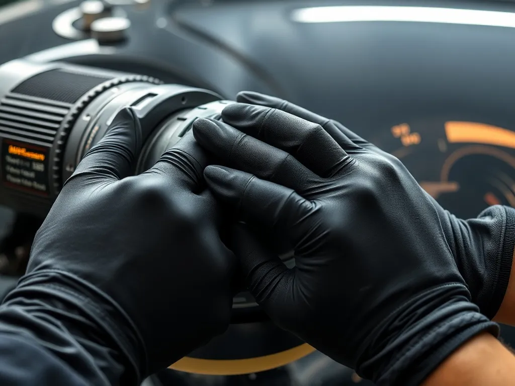 Close up of a professional dual action polisher machine with